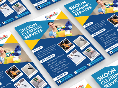 Skoon Cleaning Service Flyer Design brand design brochure brochure design cleaning service flyer flyer design graphics design illustration real estate real estate flyer