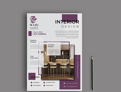 Interior Design Flyer Design brand design brochure brochure design flyer flyer design graphics design illustrator interior design logo photoshop real estate