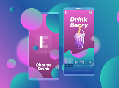 Drink App animation app mobile app ui ux web