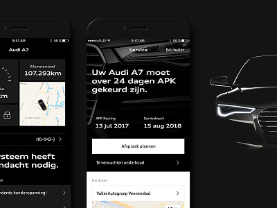 Audi Car Assistent App app audi automotive car dashboard design interface service ui