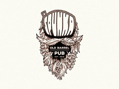 Spunka Old Barrel Pub adaptation barrel beer hops old pub sign