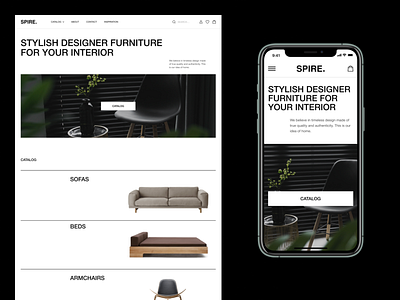 SPIRE — Website Concept cleandesign e-commerce interior minimalism webdesign website