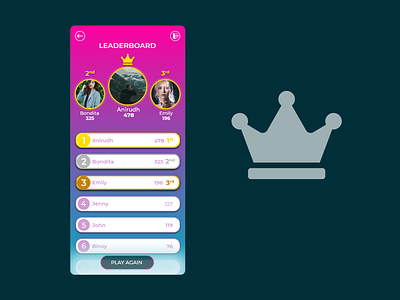 Leaderboard app appdesign daily 100 challenge dailyui dailyuichallenge design leaderboard leaderboards ui uidesign