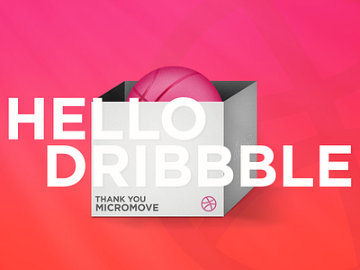 Hello Dribbble :) basketball box debut dribbble first shot invitation