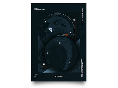 Space Drop. 30 day chalenges 3d abstract baugasm gradient graphic design poster visual design