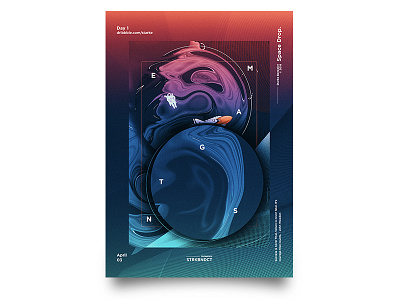 Spacedrop Alternate Color abstract art daily challenges graphic design poster visual design