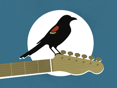 Red Winged Blackbird bird guitar