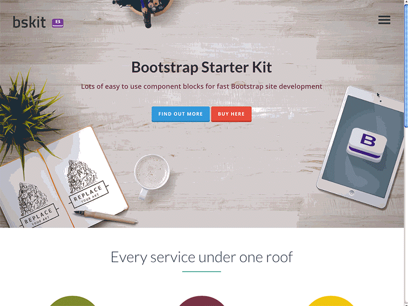 Bootstrap Starter Kit - Export bootstrap html builder web web design web elements website builder website components