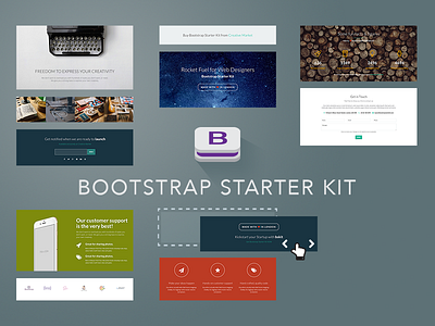 Bootstrap Starter Kit Launch Graphics 1 bootstrap bootstrap starter kit creative market html html builder promo web design