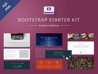 Bootstrap Starter Kit - Graphics Edition bootstrap bootstrap website creative market ui web blocks web components web design webkit