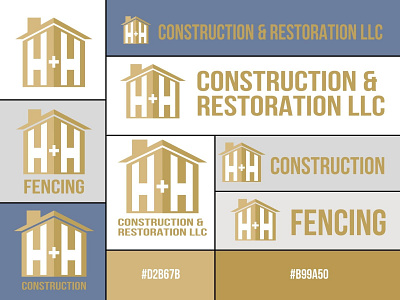 H+H Construction and Restoration / Fencing Branding brand brand design brand identity branding design graphic design illustration logo logo design