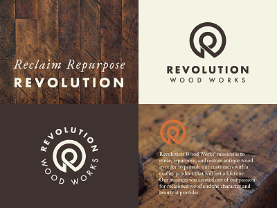 Revolution Wood Works Branding Project branding logo