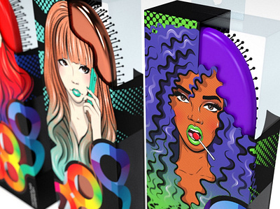 Pop Art Packaging Concept brush concept design hair illustration illustrator packaging pop art