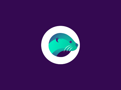 Otter Rideshare brand brand identity creative identity logo logo design logodesign mark o otter playful purple teal vector