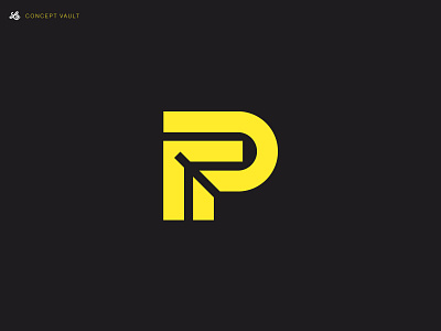 Pierce (La Concept Vault) architecture bold brand brand identity construction identity lettermark logo logo design logodesign mark simple yellow