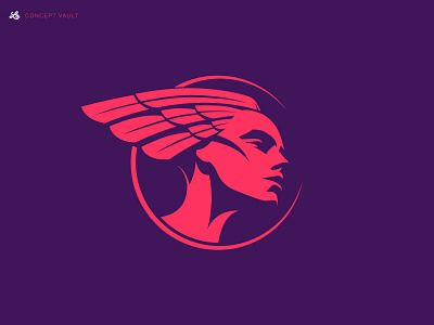 Le Soleil (Concept Vault) brand brand identity branding concept face god goddess icarus identity illustration logo logo design logodesign mark purple red sun