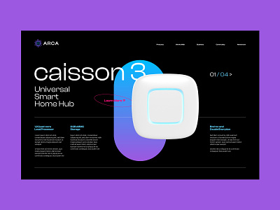 Arca Concept UI blue concept design gradient minimal minimalist purple simple smart home tech technology ui ux web design webdesign website