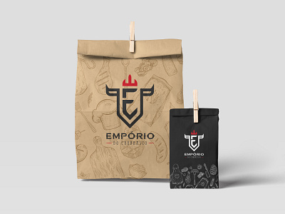 Delivery Package Designs for Empório do Churrasco branding design logo minimal