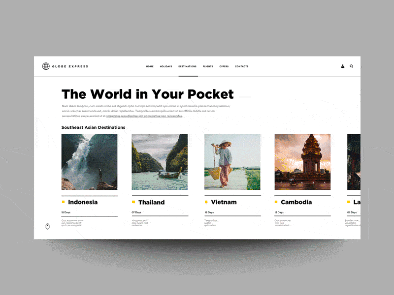 Cards - World in Your Pocket branding concept design landing landing page ui ux web web design website