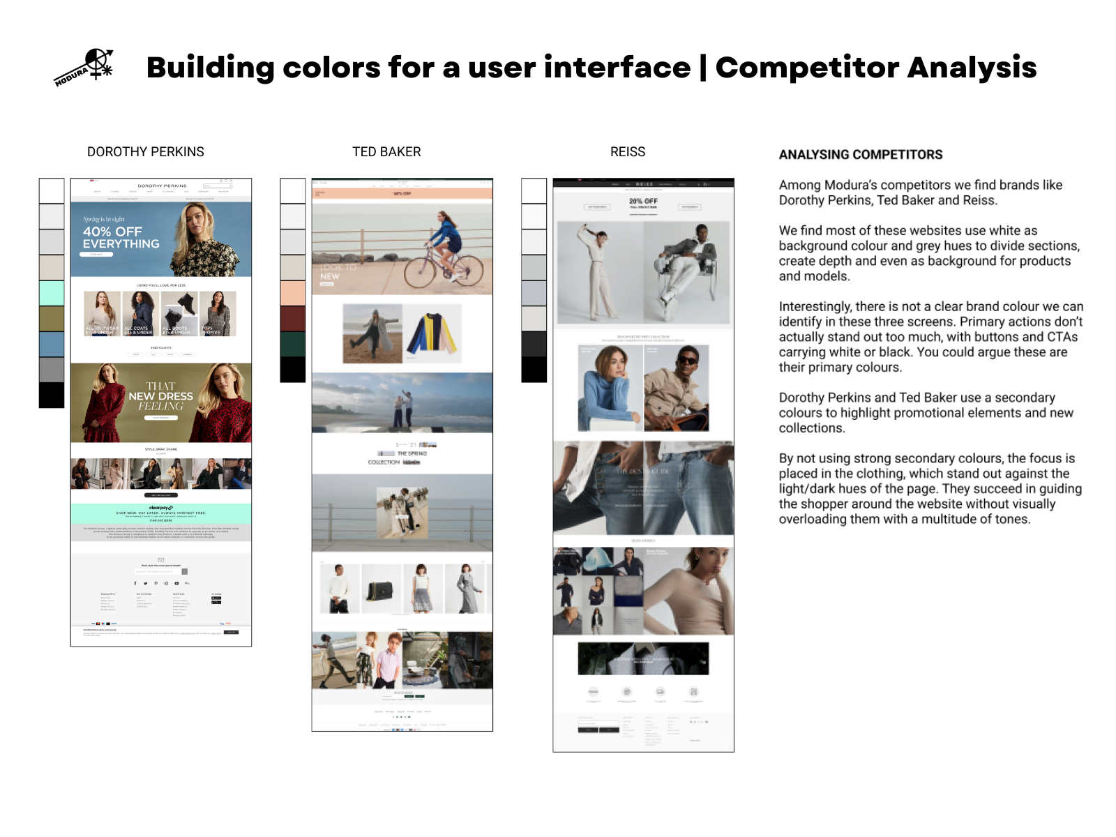 Designlab UX Academy Foundations Colour palette for app design by