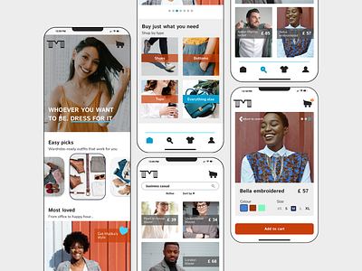 Designlab UX Academy Foundations | Fashion mobile app screens