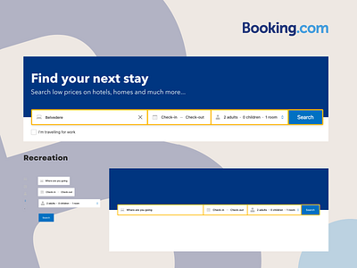 Recreating UI Series | Booking.com search bar booking.com design figma responsive design ui ui design ux ux design