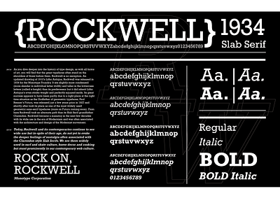 Rockwell Type Specimen bold design rockwell slabserif typespecimen typography vector