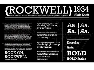 Rockwell Type Specimen bold design rockwell slabserif typespecimen typography vector