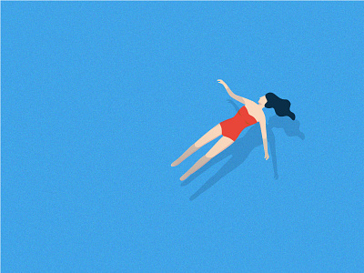 Floating bikini chill float girl illustration pool relax swim
