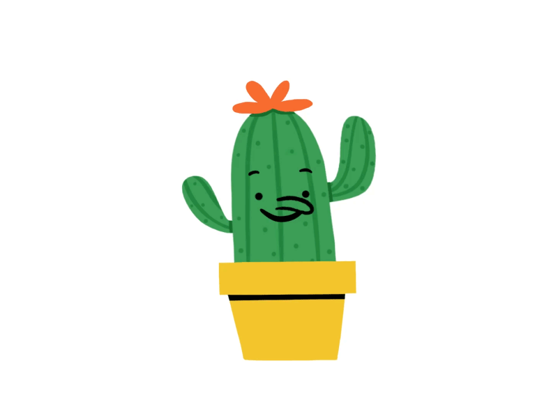 Cactus angry animation cactus character emotions flower happy illustration procreate