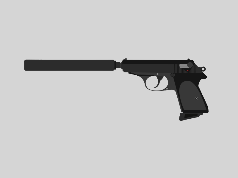 PPK/S after effects animation build gun illustration loop recreation