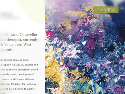 Liina Life counsellor design mockup page painting photoshop psd warm web design website wordpress