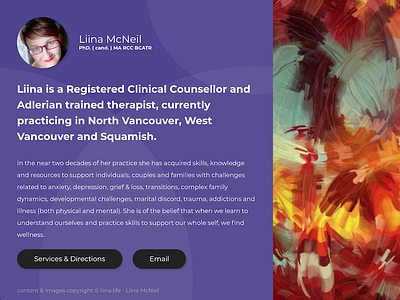 Simple Landing Page counselling counsellor design development landing simple site squamish therapy vancouver website wordpress