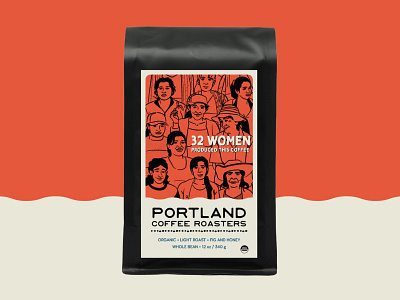 Illustration for 32 Women coffee label branding character design flat illustration minimal vector