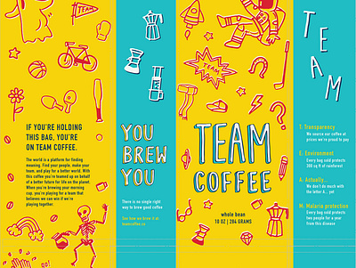 Team Coffee Bag Design branding coffee illustration logo packaging