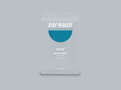 Daymaker Coffee Decaf Mockup branding coffee design illustration minimal packaging