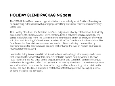 PCR 2018 Holiday Blend Statement branding coffee copywriting design