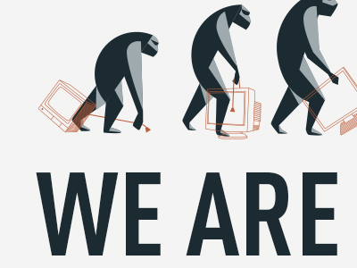 We are... evolution gothic illustration monkey primate svg vector
