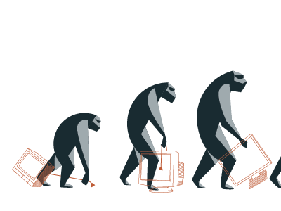 Evolution A evolution illustration monkeys primate