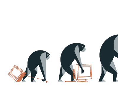 Evolution B evolution illustration monkeys primate