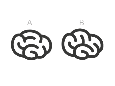 Two brains ab brain icon logo symbol testing