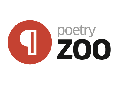 PoetryZoo logo black circle clan pro grey logo pilcrow poetryzoo red