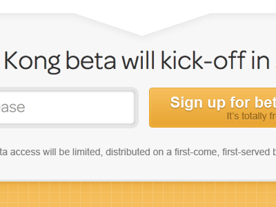 Beta signup beta form interface kong mustard signup