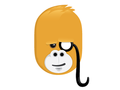 Professor Kong character gorilla icon illustration mustard