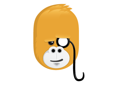 Professor Kong revised character gorilla icon kong monocle mustard