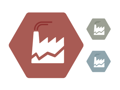 Supply chain finance blue clean green hexagon icon muted red simple supply chain