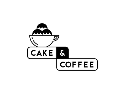 Cake and Coffee Logo Concept branding cake coffee design flat illustration logo minimal vector