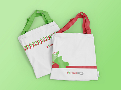 Fitness Foods Branded Canvas Tote Bag Design brand identity branding canvas bag corporate identity design fitness brand food brand food branding graphic design lifestyle brand tote bag