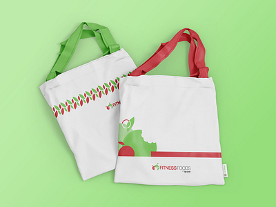 Fitness Foods Branded Canvas Tote Bag Design