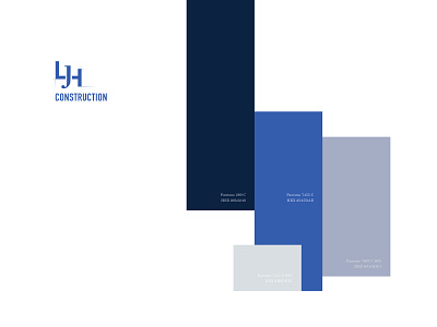 LJH Construction Colour Palette blue blueprint brand guidelines brand identity branding color palette colour colour palette construction company construction logo corporate branding corporate identity design graphic design grey logo logo design monochrome navy blue rebrand